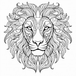 lion face with mandela art