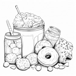 coloring pages sweet and salt snacks