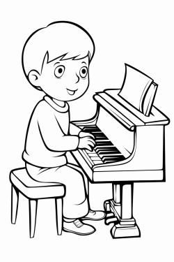 child playing the piano