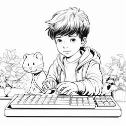 laptop keyboard mouse boy