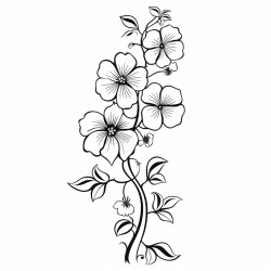 long vine with leaves and flowers on it