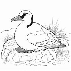 a cute icelandic great auk in its nest