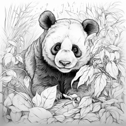 panda eating leaves