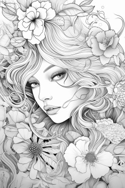 coloring page without colors and grayscale