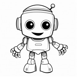 a cute friendly robot character