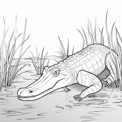 gharial in the marshy waters