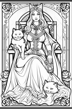 a tarot card with pets
