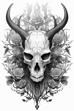 wendigo skull tarot card deer skull shape