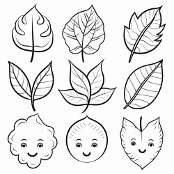 leaves with faces