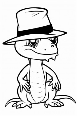 lizard wearing a hat