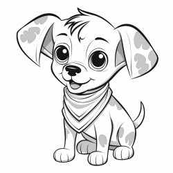 puppy with a bandana  a small puppy wearing a cute patterned bandana