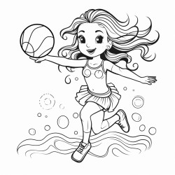 mermaid playing netball
