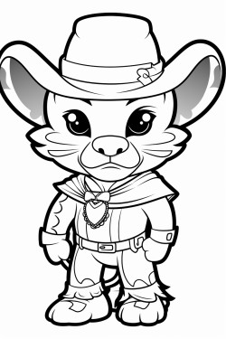a nice panther dressed up as a cowboy with the words howdy panther