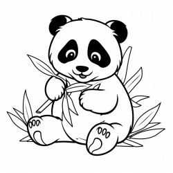 panda eats leaves
