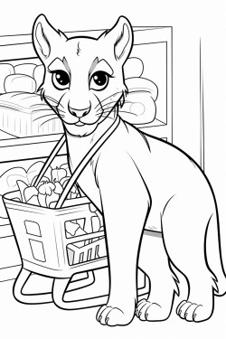 animal cougar shopping at store