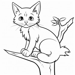 cat sitting on a tree