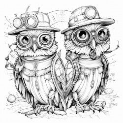 steampunk owls