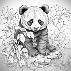 panda eating leaves
