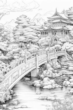 pyrography template of landscape