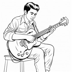 grandson playing guitar