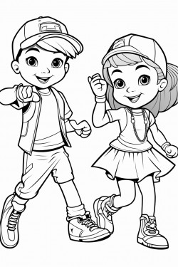 dancing ballerina and hip hop boy