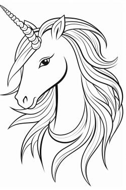 unicorn wiht long hair