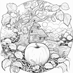 an apple in a beautiful garden
