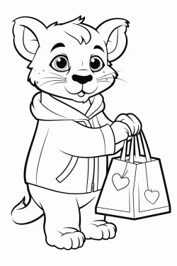 animal cougar shopping at store