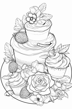 different strawberry themed desserts with flowers