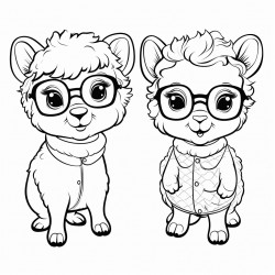 cute farm animals with eyeglasses