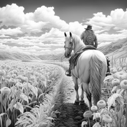 corn riding a horse