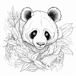 panda eats leaf