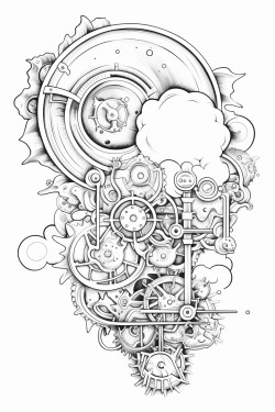 moon with gears