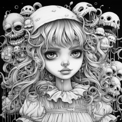 creepy kawaii girl