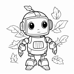 simple robot autumn leaves