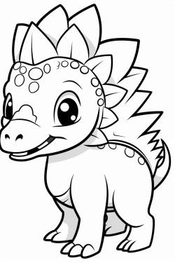 cute stegosaurus dinosaur bold and easy