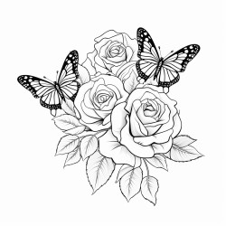 butterflies in roses