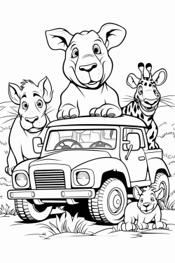 cartoon 4wd australian animals