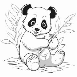 panda eats leaves