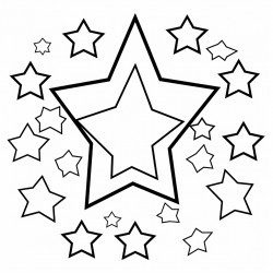a big star in the middle surrounded by smaller stars