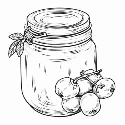 plum jam in a jar