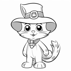 chat portant un chapeau de sorcire