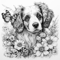 butterfly on puppys nose