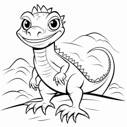 cartoon bearded dragon coluring sheet