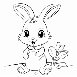 un lapin mange une carotte