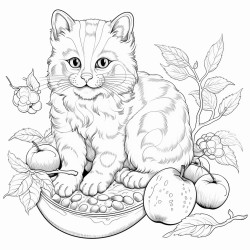 cat eating a banana