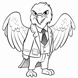 eagle wearing a suit of airplane pilot
