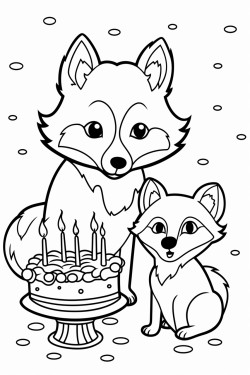 un renard et une biche qui ftent leurs anniversaires