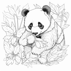 panda eats leaves