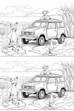 cartoon 4wd australian animals